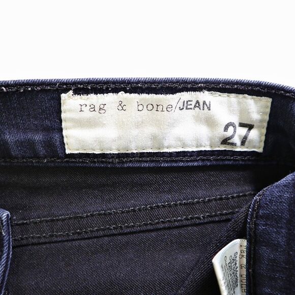 Rag & Bone Size 27 Skinny Jeans Mid Rise Midnight Dark Blue Wash - Picture 10 of 11